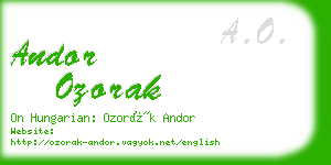 andor ozorak business card